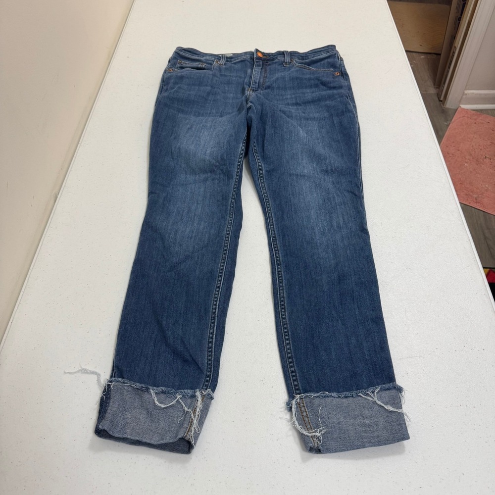 Universal Thread High Rise Skinny Jeans Candiani Denim Blue Raw‎ Hem 14/32R
